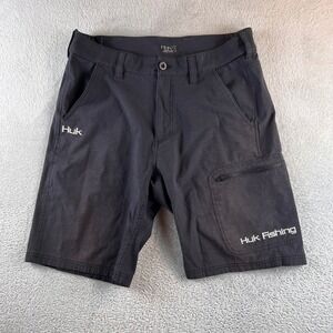 Huk Performance Fishing Mens Shorts Gray H2000011 Stretch Cargo Size L 33